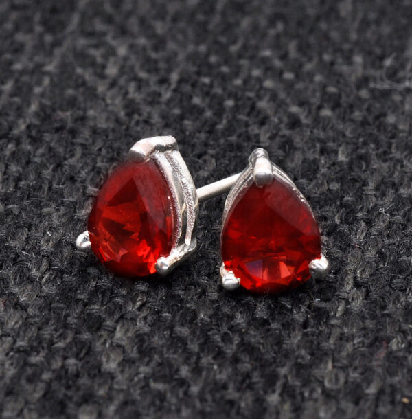 Garnet Pear Shaped Gemstone Studded 925 Sterling Silver Earrings SE04-1188