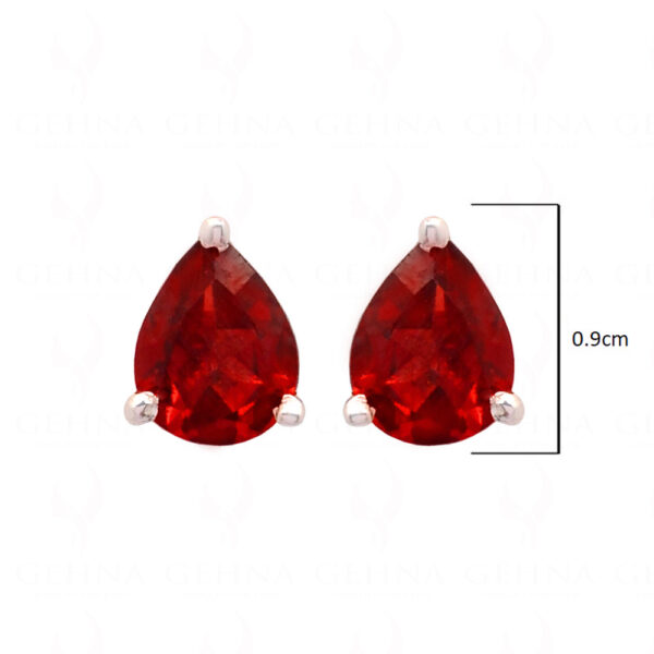 Garnet Pear Shaped Gemstone Studded 925 Sterling Silver Earrings SE04-1188