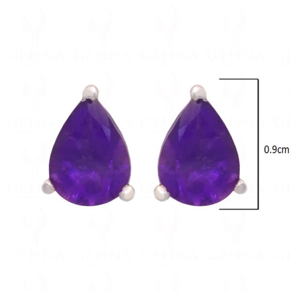 Amethyst Pear Shaped Gemstone Studded 925 Sterling Silver Earrings SE04-1190