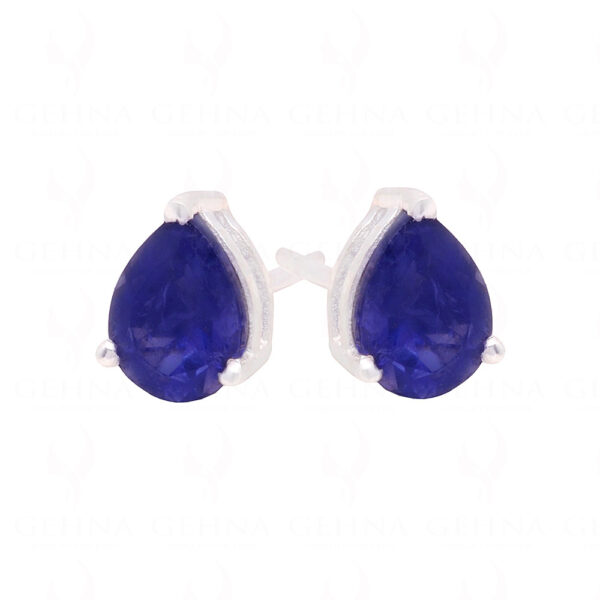 Iolite Pear Shaped Gemstone Studded 925 Sterling Silver Earrings SE04-1191