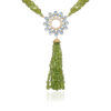 Natural Aqamarine & Green Onyx Gemstone Studded 925 Silver Necklace SN-1061