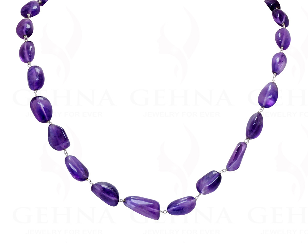 18" Amethyst Tumble Chain In .925 Sterling Silver CS-1001