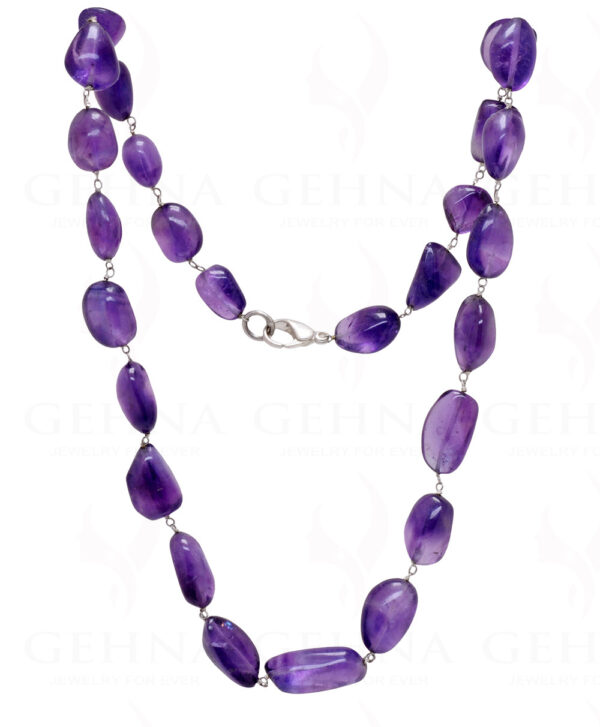 18" Amethyst Tumble Chain In .925 Sterling Silver CS-1001