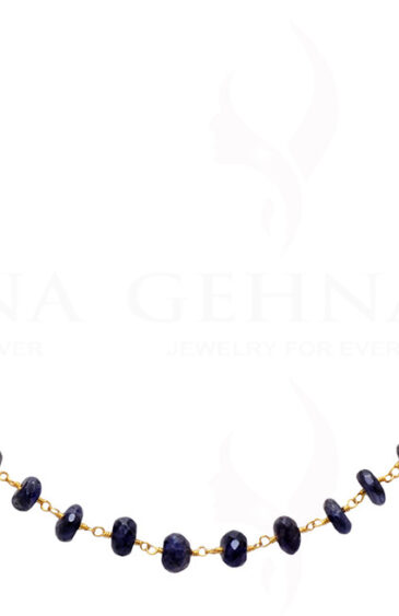 Iolite Gemstone Bead Chain In .925 Sterling Silver CS-1002