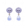 Simulated Diamond & Pear Shape Crystal Studded Disc Ball Earrings FE-1002