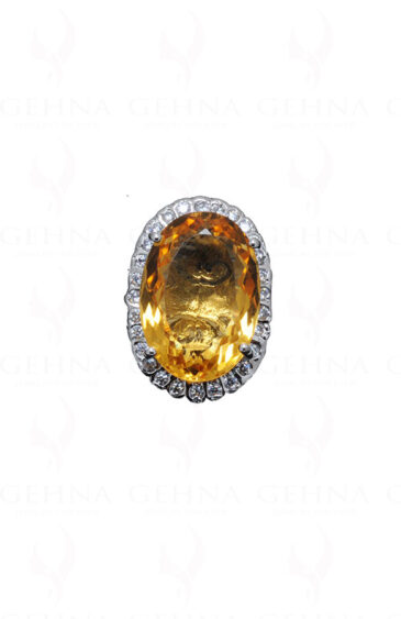 “Aaa” Quality Citrine Gemstone Studded 925 Sterling Silver Cocktail Ring SR-1002