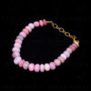 Pink Opal Gemstone Round Cabochon Bead Bracelet BS-1002