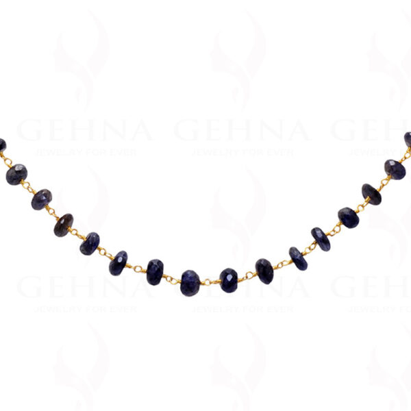 Iolite Gemstone Bead Chain In .925 Sterling Silver CS-1002