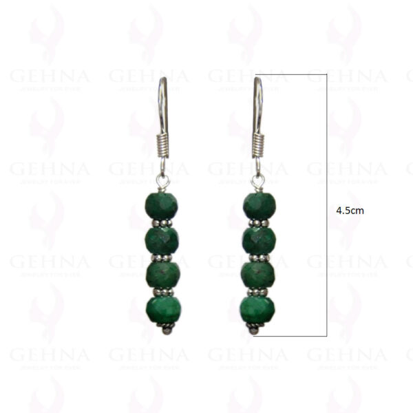 Emerald Gemstone Faceted Earrings Made In .925 Sterling Silver ES-1002