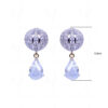 Simulated Diamond & Pear Shape Crystal Studded Disc Ball Earrings FE-1002