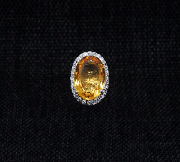 "Aaa" Quality Citrine Gemstone Studded 925 Sterling Silver Cocktail Ring SR-1002