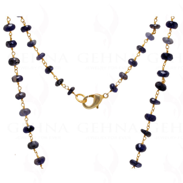 Iolite Gemstone Bead Chain In .925 Sterling Silver CS-1002