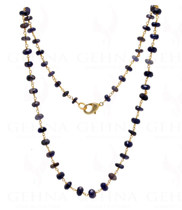 Iolite Gemstone Bead Chain In .925 Sterling Silver CS-1002