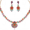 All Time Favourite - Multicolor Stone Studded Necklace & Earring Set FN-1003