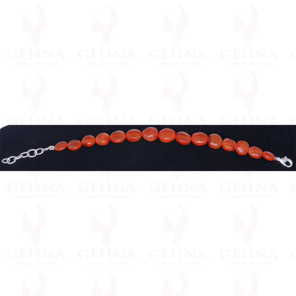 7.5" Inches Cornaline Gemstone Round Shape Bead Bracelet BS-1003