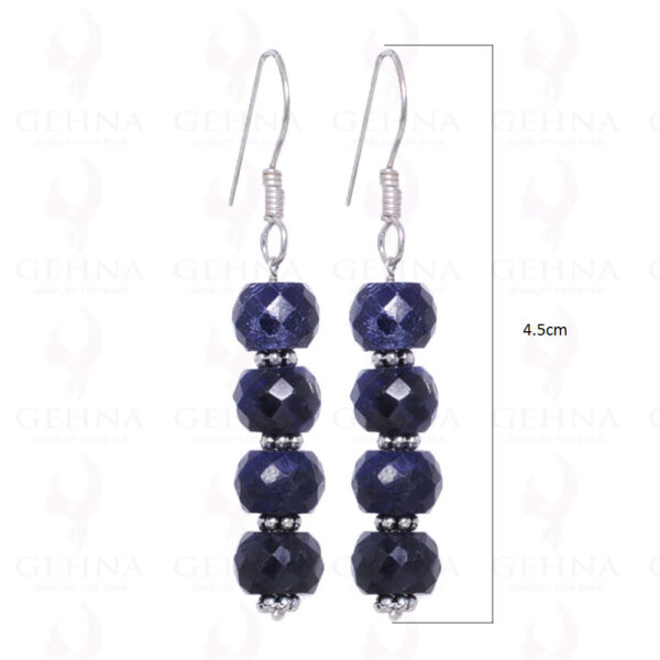 Sapphire Gemstone Faceted Earrings Made In .925 Sterling Silver ES-1003