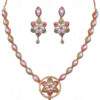 Emerald & Ruby Color Stone Studded Beautiful Necklace Set FN-1004