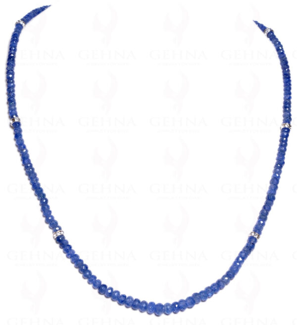 Blue Sapphire Gemstone Round Faceted Bead Strand NP-1004