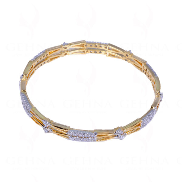 Cubic Zirconia Studded Gold Plated Pair of Bangles FB-1004