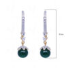 Simulated Diamond & Emerald Studded Earrings FE-1004