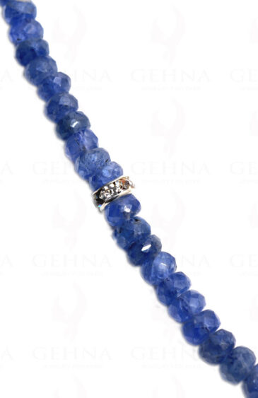 Blue Sapphire Gemstone Round Faceted Bead Strand NP-1004