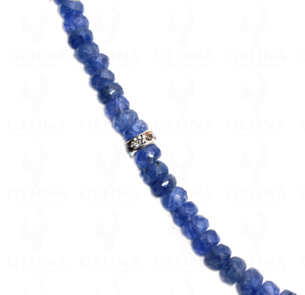 Blue Sapphire Gemstone Round Faceted Bead Strand NP-1004