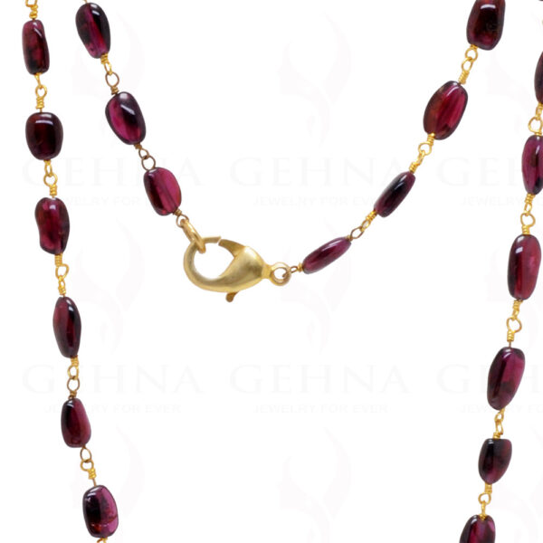 Garnet Oval Shape Gemstone  Chain In .925 Sterling Silver CS-1004