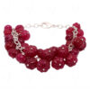 Ruby Gemstone Melon Shape Bead Bracelet BS-1005