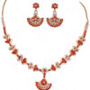 Jade & Pearl Studded Beautifully Crafted Necklace & Earring Set FN-1005