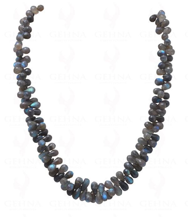 Natural Labradorite Gemstone Faceted Drops Shaded Beaded Necklace NS-1005