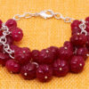 Ruby Gemstone Melon Shape Bead Bracelet BS-1005