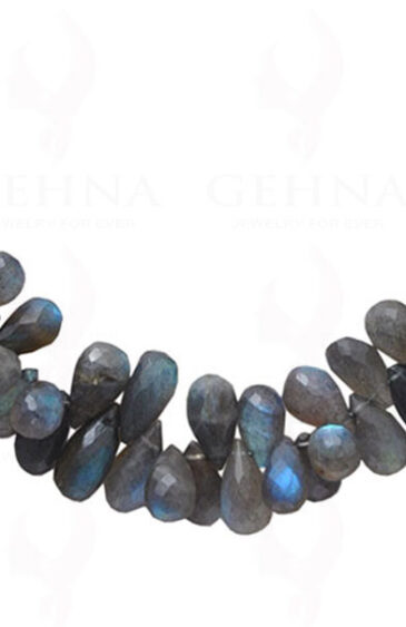 Natural Labradorite Gemstone Faceted Drops Shaded Beaded Necklace NS-1005