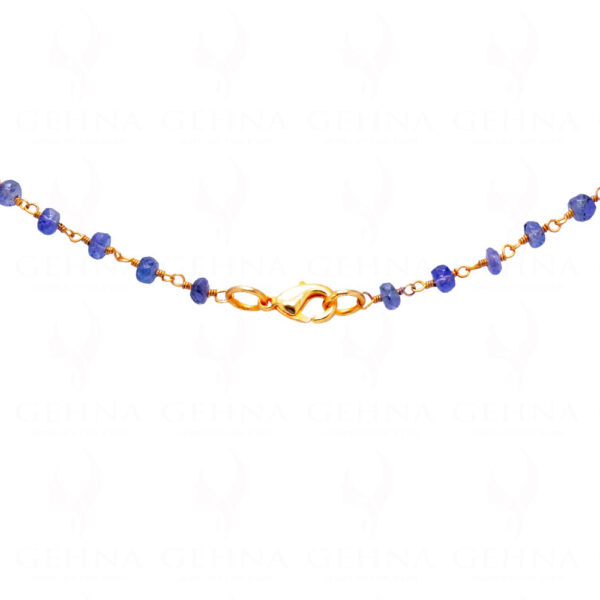 36" Long Burmish Blue Sapphire Faceted Bead Chain Linked In .925 Silver CP-1005