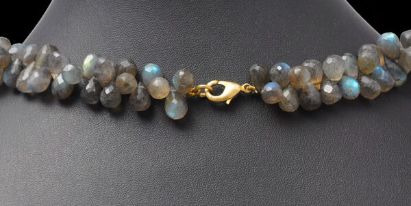 Natural Labradorite Gemstone Faceted Drops Shaded Beaded Necklace NS-1005