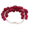 Ruby Gemstone Melon Shape Bead Bracelet BS-1005