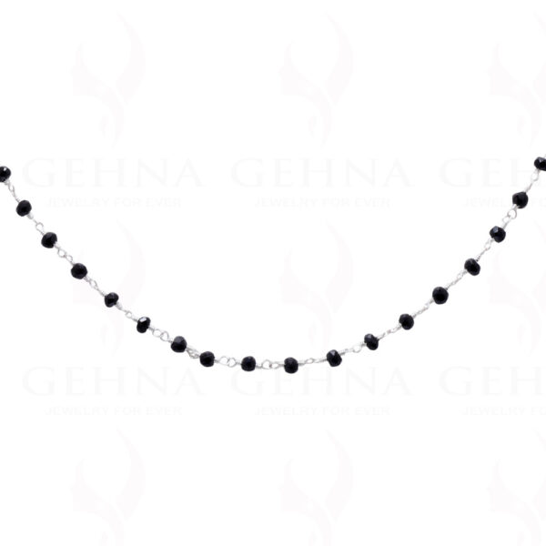 Natural Black Spinel Gemstone Chain In .925 Sterling Silver CS-1006