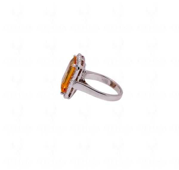 "Aaa" Quality Citrine Gemstone Studded 925 Sterling Silver Cocktail Ring SR-1006
