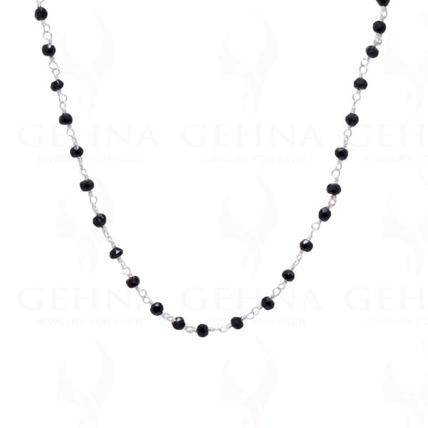 Natural Black Spinel Gemstone Chain In .925 Sterling Silver CS-1006