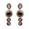 Natural Black Spinel Faceted Bead With Black Onyx Studded Pendant Set FN-1006