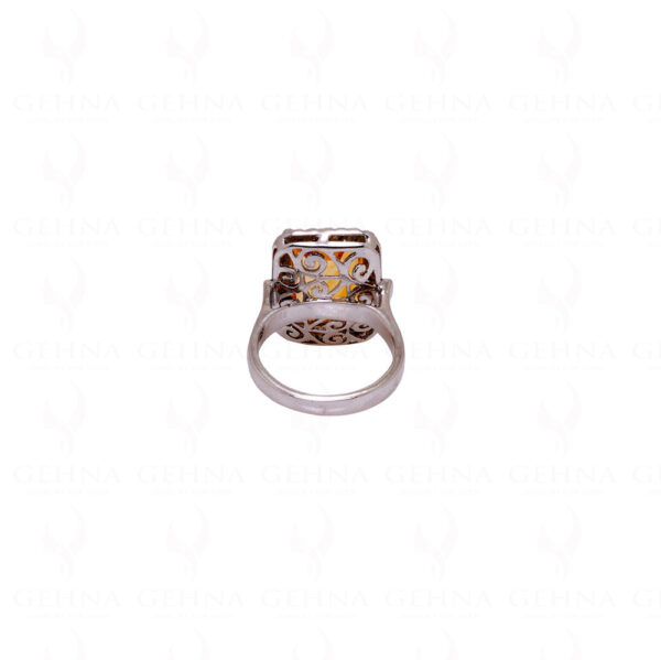 "Aaa" Quality Citrine Gemstone Studded 925 Sterling Silver Cocktail Ring SR-1006