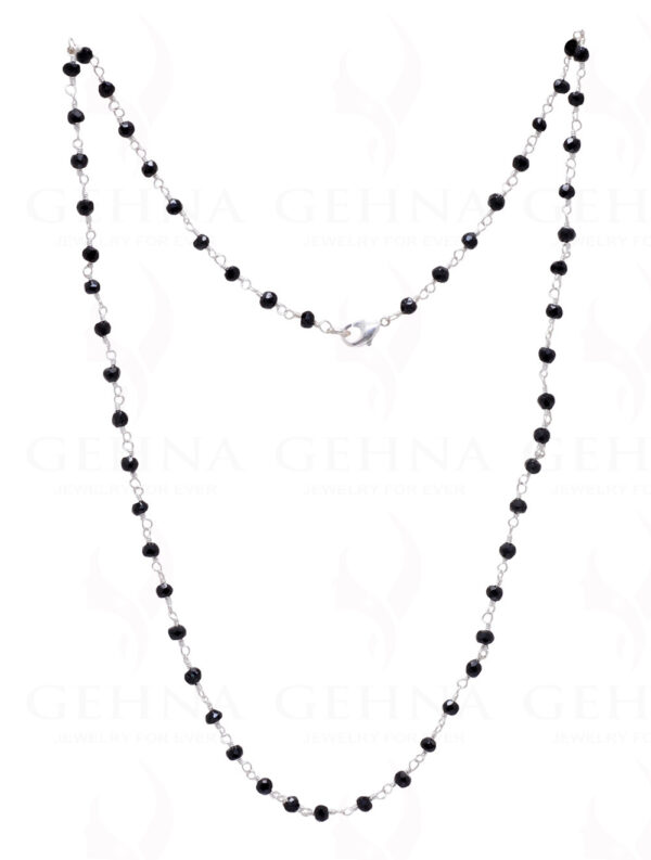 Natural Black Spinel Gemstone Chain In .925 Sterling Silver CS-1006