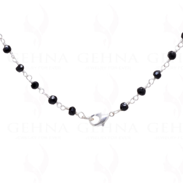 Natural Black Spinel Gemstone Chain In .925 Sterling Silver CS-1006