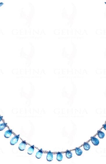 18″ Swiss Blue Topaz Drops Chain In .925 Sterling Silver CS-1007