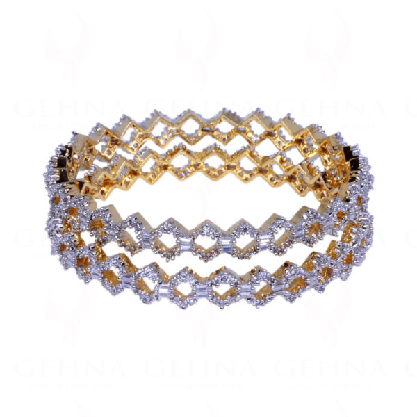 Cubic Zirconia Studded Beautiful Pair of Bangles FB-1007