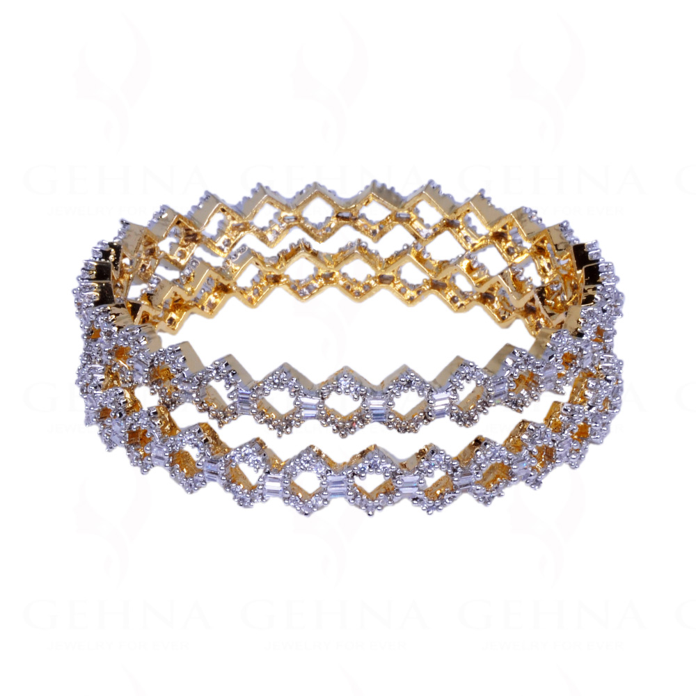 Cubic Zirconia Studded Beautiful Pair of Bangles FB-1007