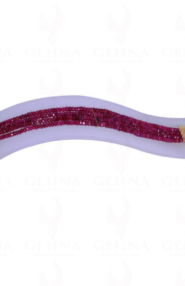 4 Rows Of Ruby Gemstone Faceted Bead Bracelet BS-1007
