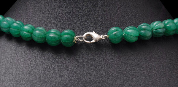 Emerald Gemstone Round Melon Shaped Bead Strand NP-1008