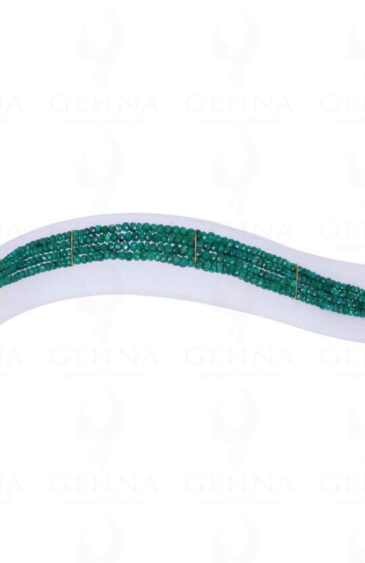 4 Rows Of Emerald Gemstone Faceted Bead Bracelet BS-1009