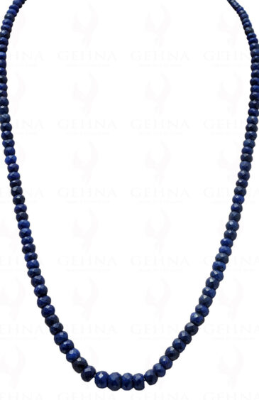 African Blue Sapphire Gemstone Faceted Round Bead Strand NP-1009