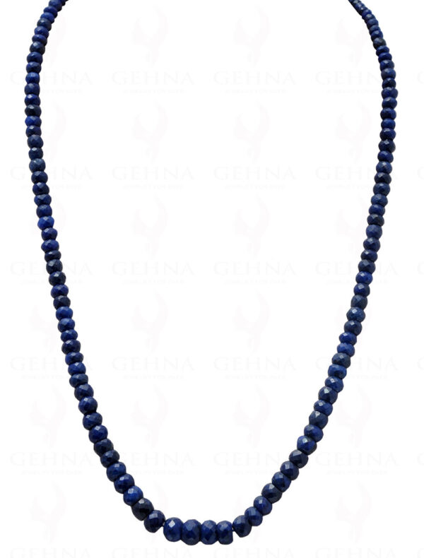 African Blue Sapphire Gemstone Faceted Round Bead Strand NP-1009